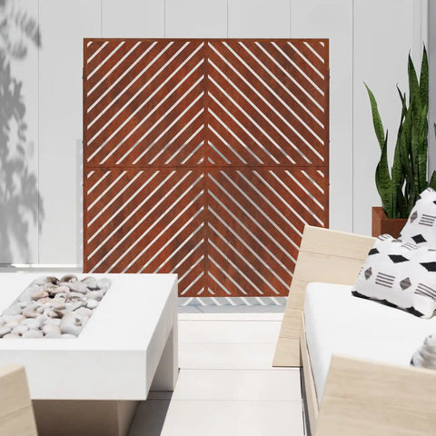 corten arrow privacy screen set