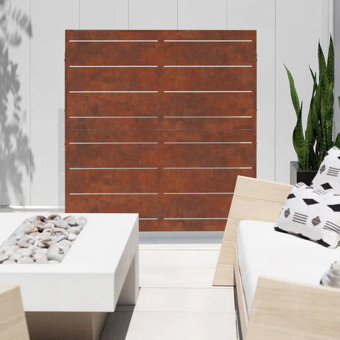 corten linear privacy screen set
