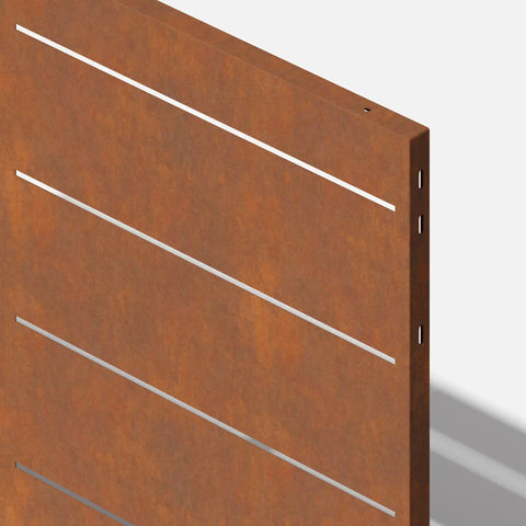 corten linear privacy screen set