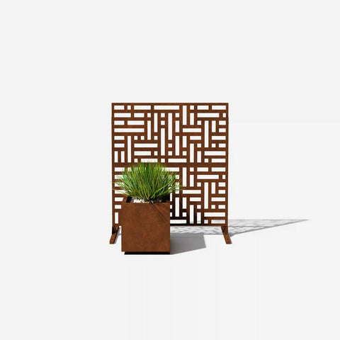 corten blocks privacy screen set