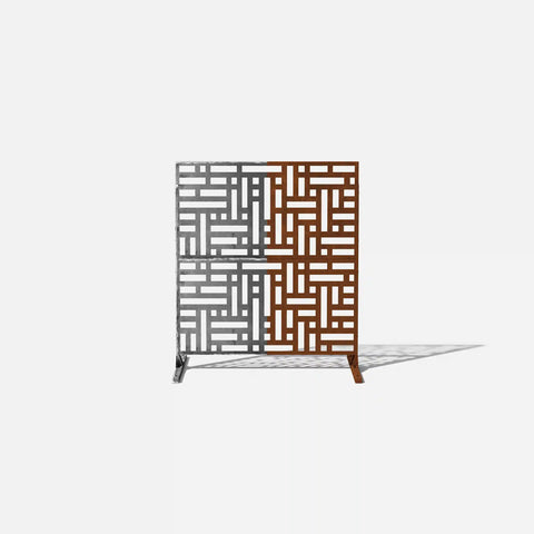corten blocks privacy screen set
