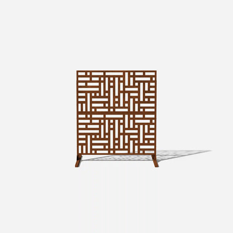 corten blocks privacy screen set