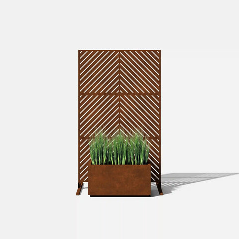 corten arrow privacy screen set