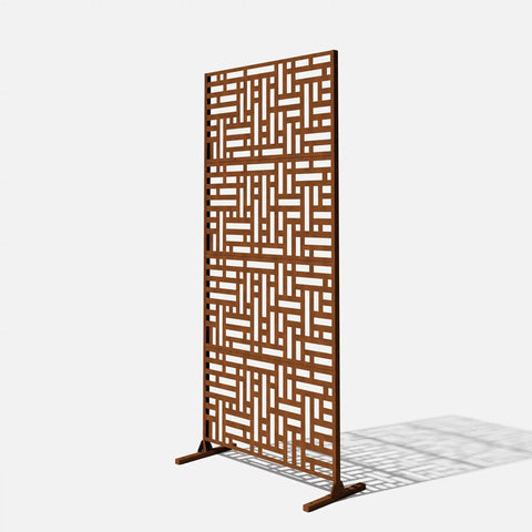 corten blocks privacy screen set