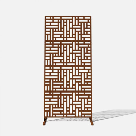 corten blocks privacy screen set