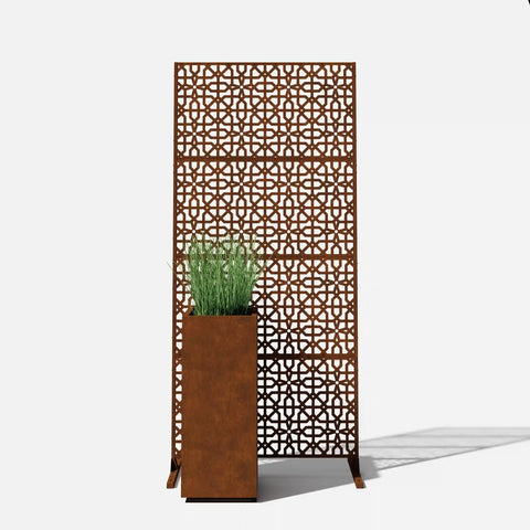 corten parilla privacy screen set