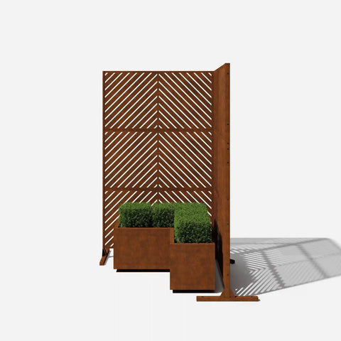 corten arrow privacy screen set