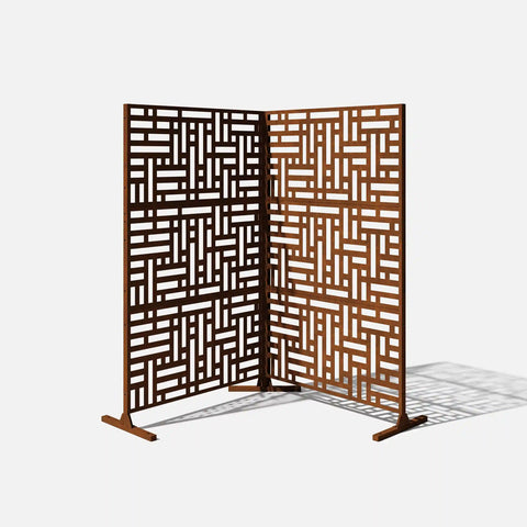 corten blocks privacy screen set