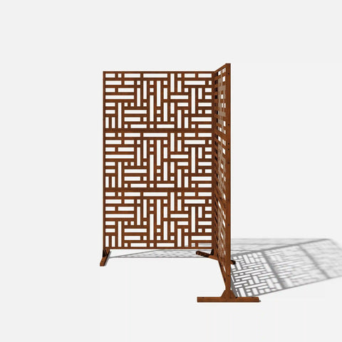 corten blocks privacy screen set