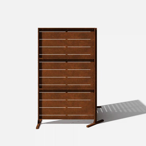 corten linear privacy screen set