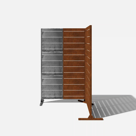 corten linear privacy screen set