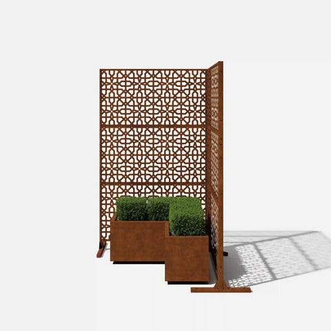 corten parilla privacy screen set