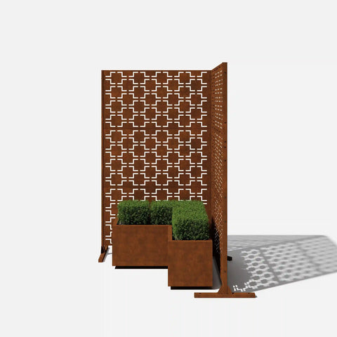 corten quadra privacy screen set