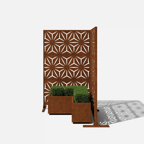 corten star privacy screen set