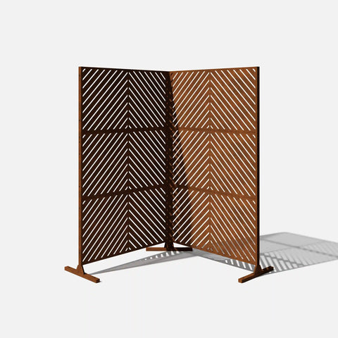 corten arrow privacy screen set