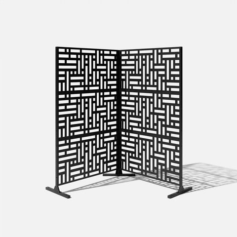 corten blocks privacy screen set