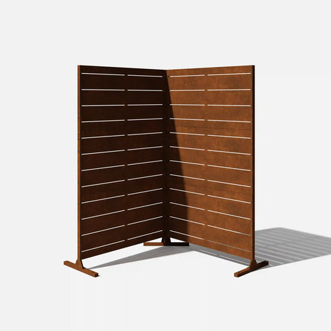 corten linear privacy screen set