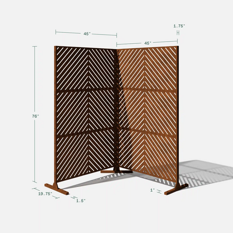 corten arrow privacy screen set