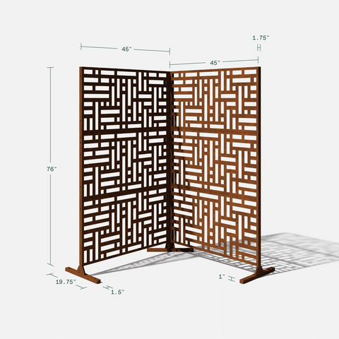 corten blocks privacy screen set