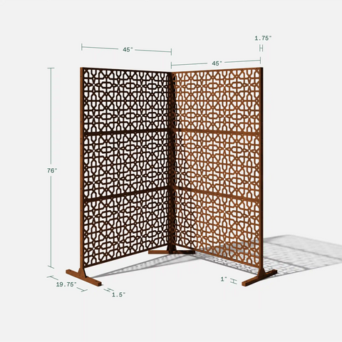 corten parilla privacy screen set