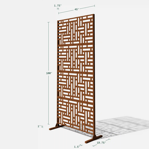 corten blocks privacy screen set