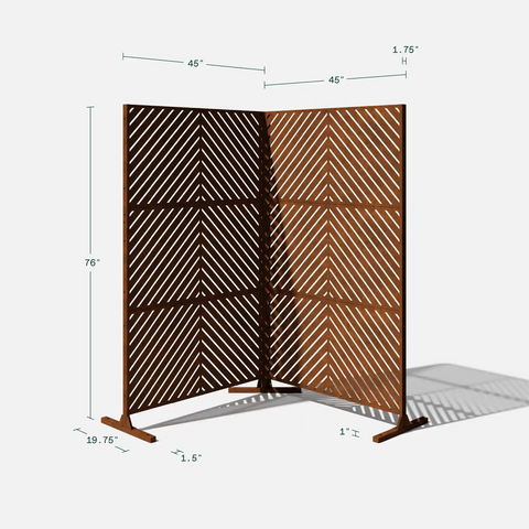 corten arrow privacy screen set