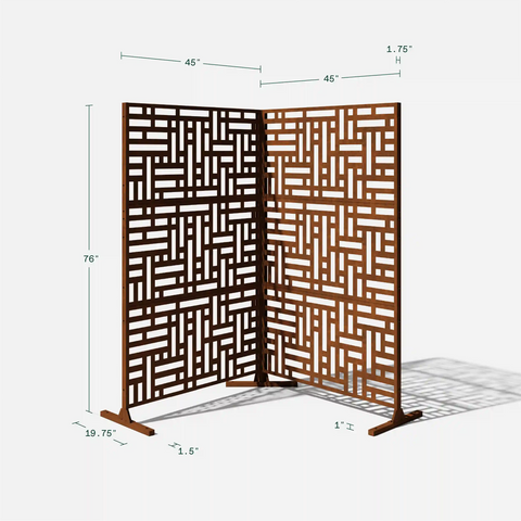 corten blocks privacy screen set