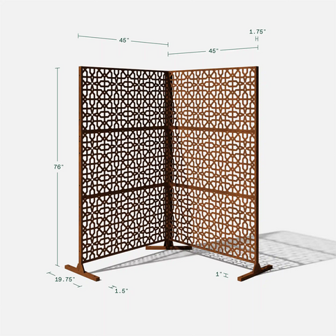 corten parilla privacy screen set