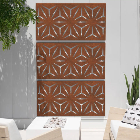 corten star privacy screen set