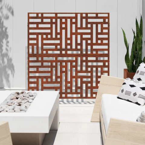 corten blocks privacy screen set
