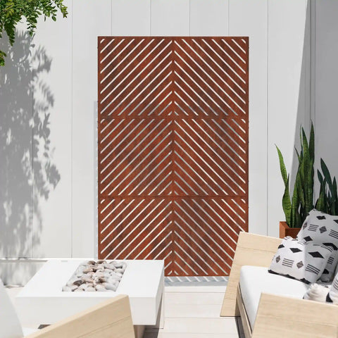 corten arrow privacy screen set