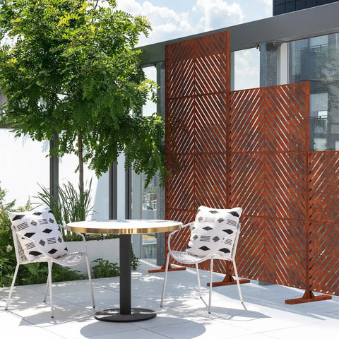 corten arrow privacy screen set
