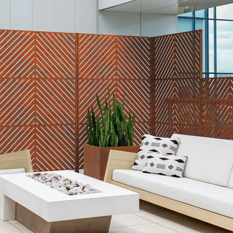 corten arrow privacy screen set