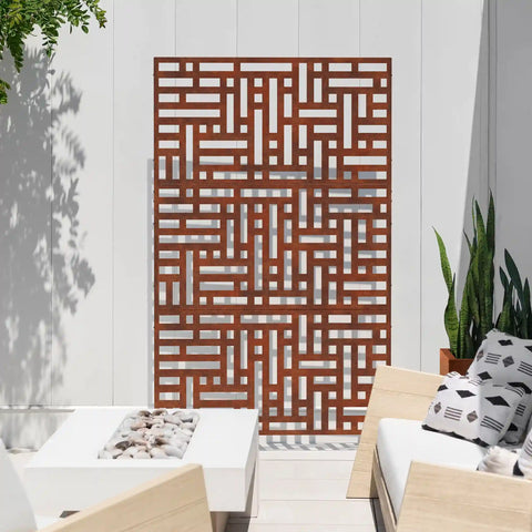 corten blocks privacy screen set