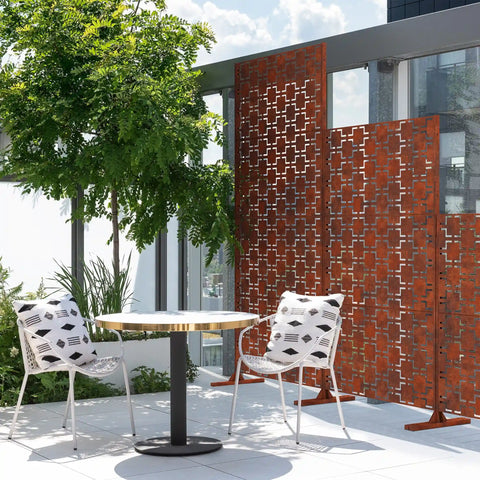 corten quadra privacy screen set