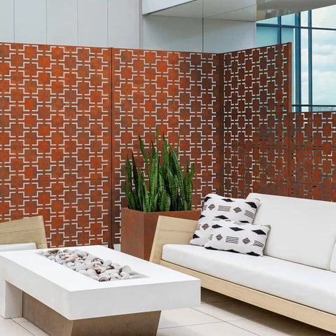 corten quadra privacy screen set