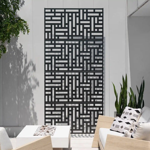 corten blocks privacy screen set
