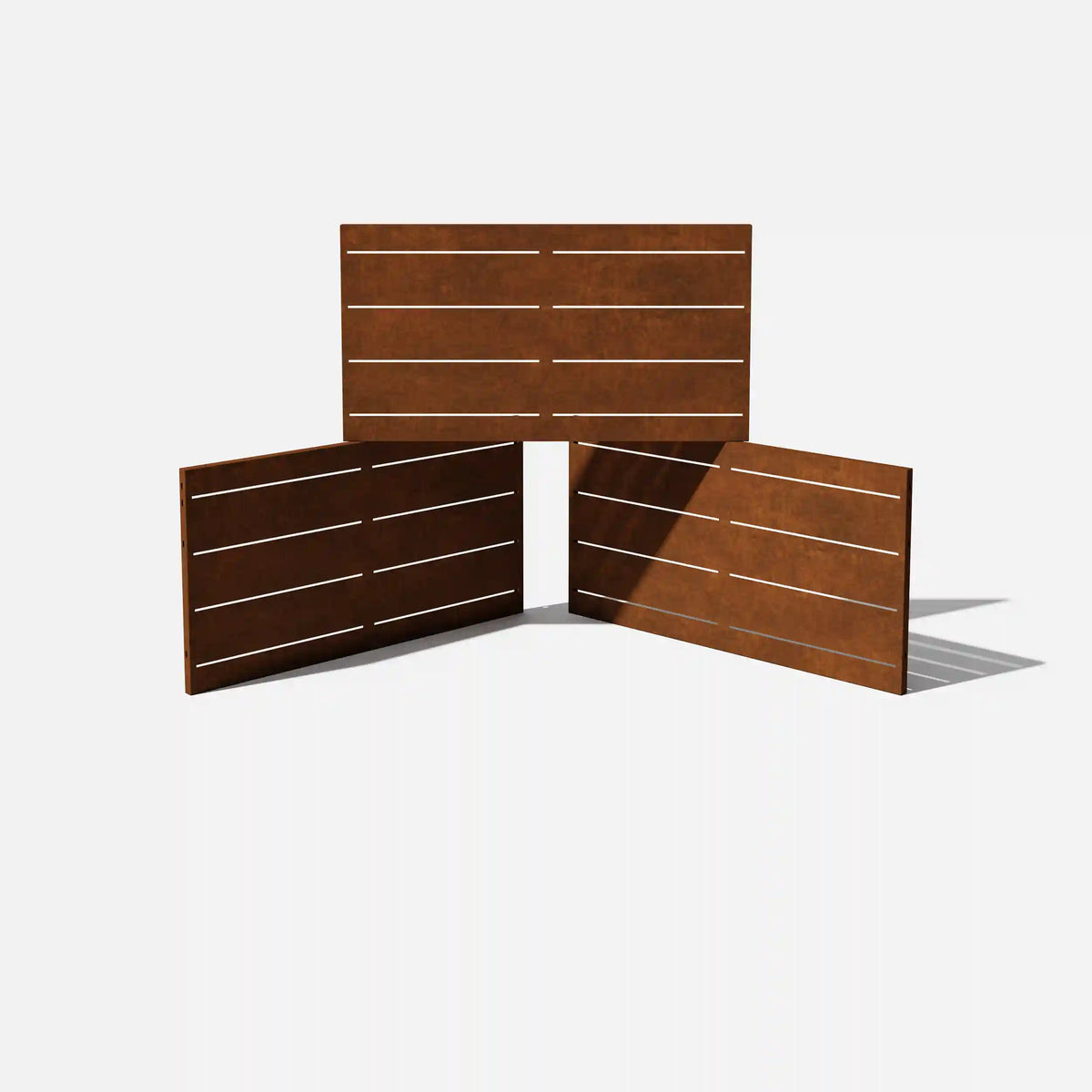 corten linear privacy screen set